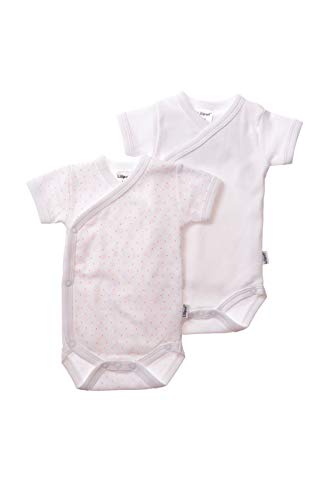 Liliput Babys Kurzarm-Wickelbody 2er-Pack weiß/weiß mit Druck Herzen 44 von Liliput