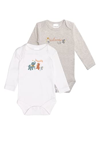 Liliput Babys Langarmbody (Pack, 2-TLG.) grau-Weiss 74/80 von Liliput