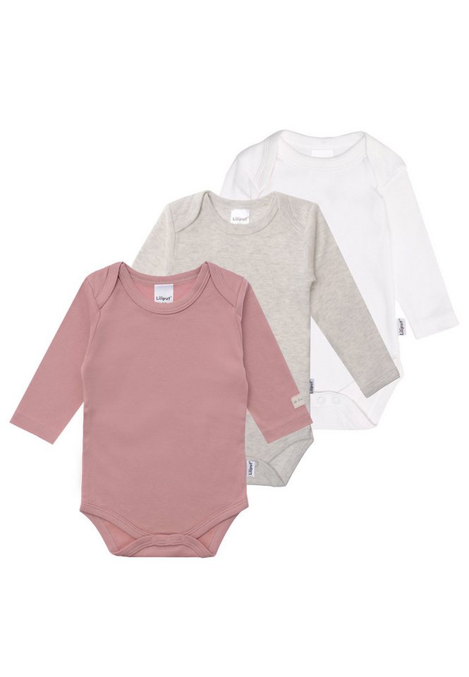 Liliput Body rosenholz und grau melange 3er-Pack mit praktischen Druckknöpfen von Liliput