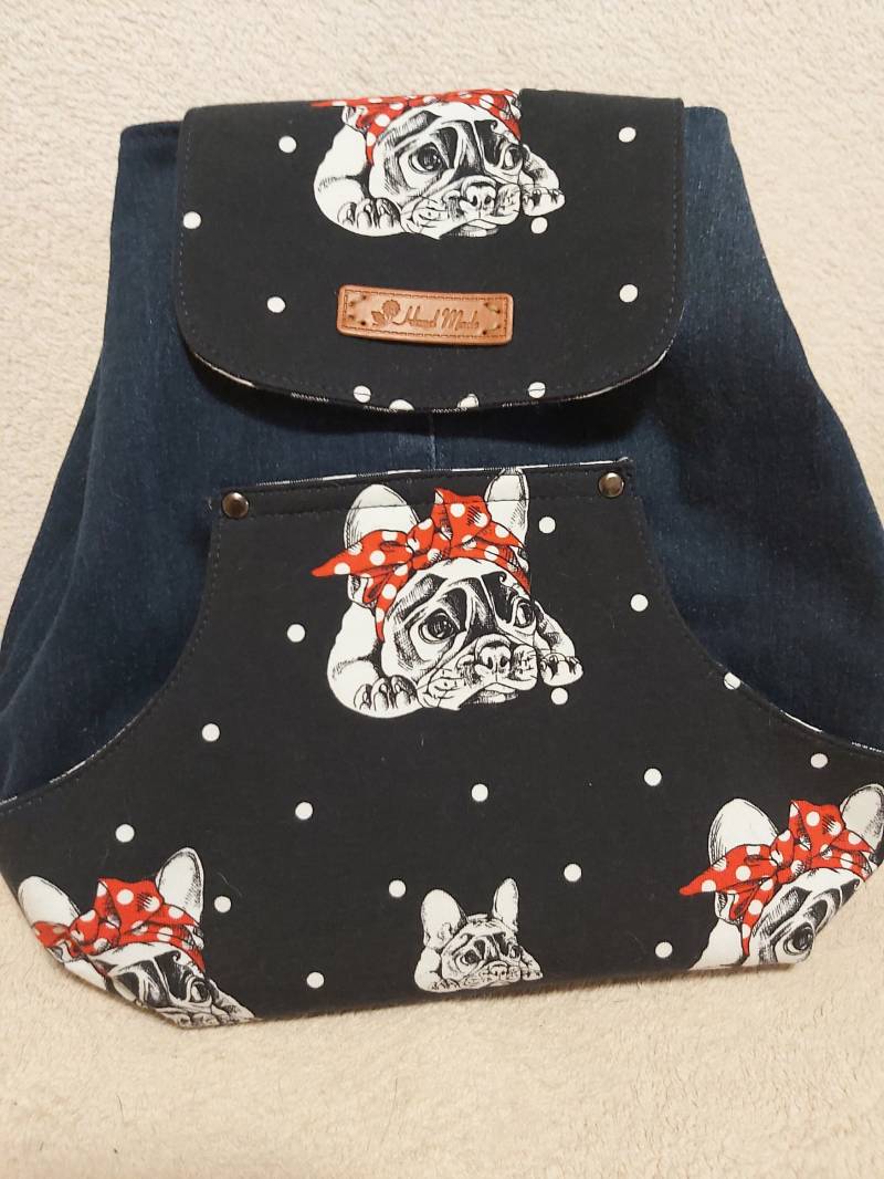 Jeansrucksack Franz.bulldogge Damen Jeansrucksack Franz.bulldogge Damen von LilisShopDeutschland