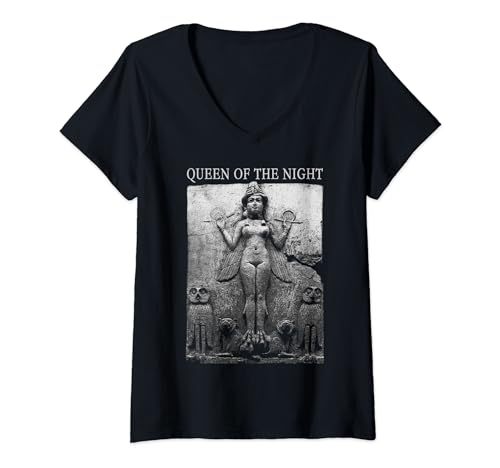 Damen Lilith Inanna Königin der Nacht Ishtar Ereshkigal Sumerian T-Shirt mit V-Ausschnitt Damen Lilith Inanna Königin der Nacht Ishtar Ereshkigal Sumerian T-Shirt mit V-Ausschnitt von Lilith Inanna Ishtar Ereshkigal Sumerian Goddess