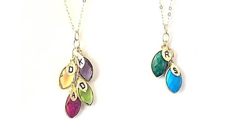 Geschenk Für Mama Personalisierte Mütter Halskind Kinder Initialen Halskette 14 K Gold Halskette, Birthstone, Edelstein Gold, Füllen Oma Geschenk Für Mama Personalisierte Mütter Halskind Kinder Initialen Halskette 14 K Gold Halskette, Birthstone, Edelstein Gold, Füllen Oma von LillaGems