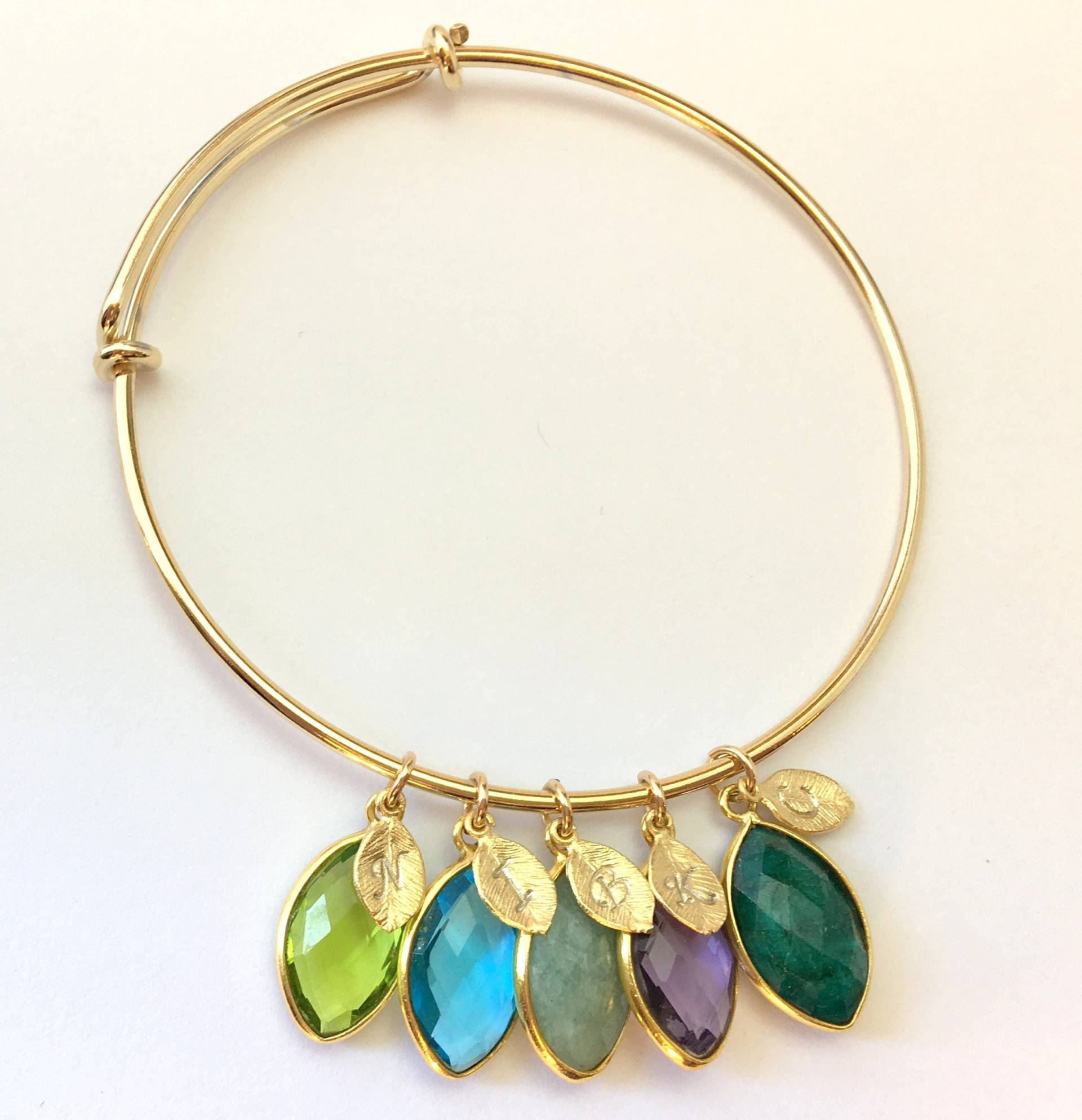 Oma Geschenk Armband Okelmüttern Geburtsstein Für Mama Initial Bangle, Personalisierte Birthstone-Familie Baum Verstellbares Schräge, Stapelbar Oma Geschenk Armband Okelmüttern Geburtsstein Für Mama Initial Bangle, Personalisierte Birthstone-Familie Baum Verstellbares Schräge, Stapelbar von LillaGems