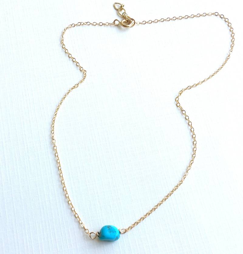 Türkis Halsband Halskette Zierliche Gold Halsband, Zarte Halskette, Einfache 14 K Rose Silber Türkis Halsband Halskette Zierliche Gold Halsband, Zarte Halskette, Einfache 14 K Rose Silber von LillaGems