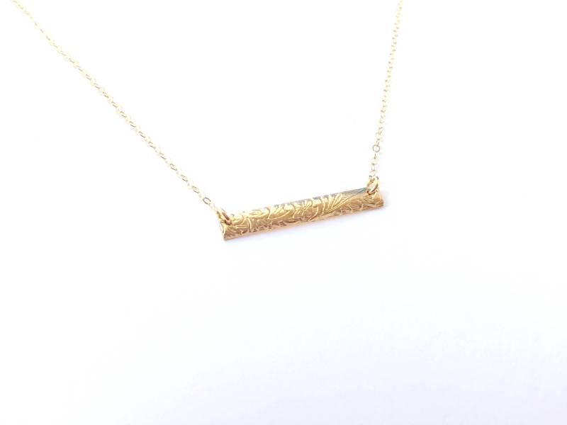Zierliche Blume Halskette Modernen Jugendstil Bar Zarten Zierlichen Gold 14 K Füllen Geschenk Frau Sterling Silber Zierliche Blume Halskette Modernen Jugendstil Bar Zarten Zierlichen Gold 14 K Füllen Geschenk Frau Sterling Silber von LillaGems