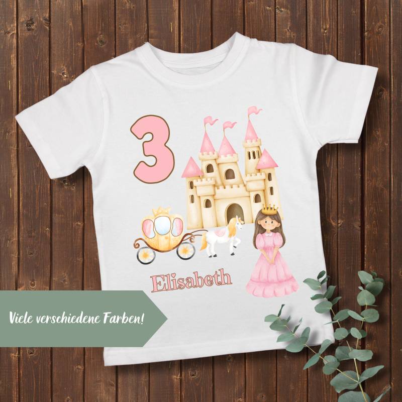 Geburtstagsshirt Prinzessin, Personalisiert Mit Name & Zahl, Kindergeburtstag Ab 1-9 Jahren von LillabyOriginals