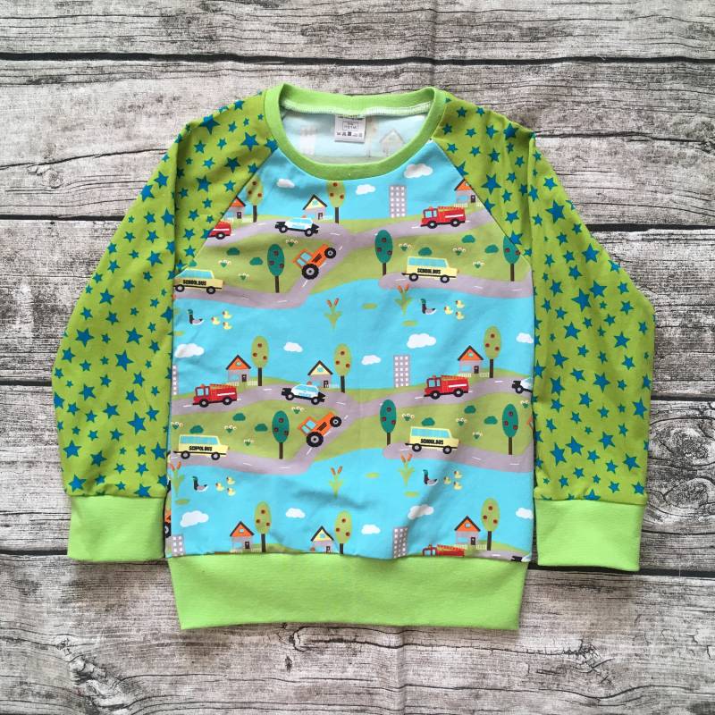 Langarmshirt/Raglanshirt Gr. 86-116 "On The Road" von LilleHimmelAtelier