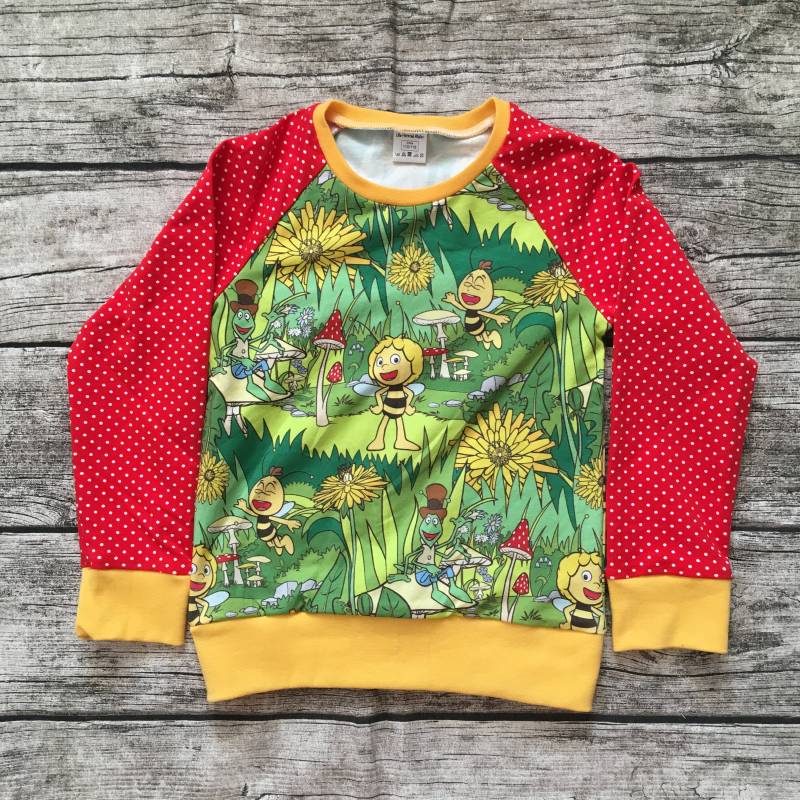 Langarmshirt/Raglanshirt Gr. 86-140 "Biene Maja Im Blumenfeld" von LilleHimmelAtelier
