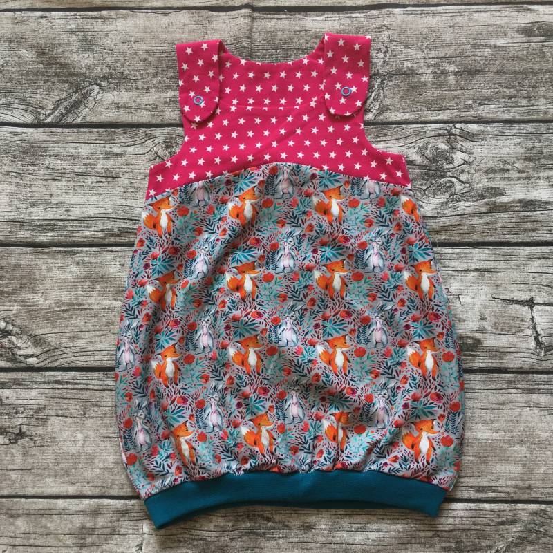 Sommerliches Latzkleid/Ballonkleid Gr. 86-104 "Fuchs Und Hase" von LilleHimmelAtelier