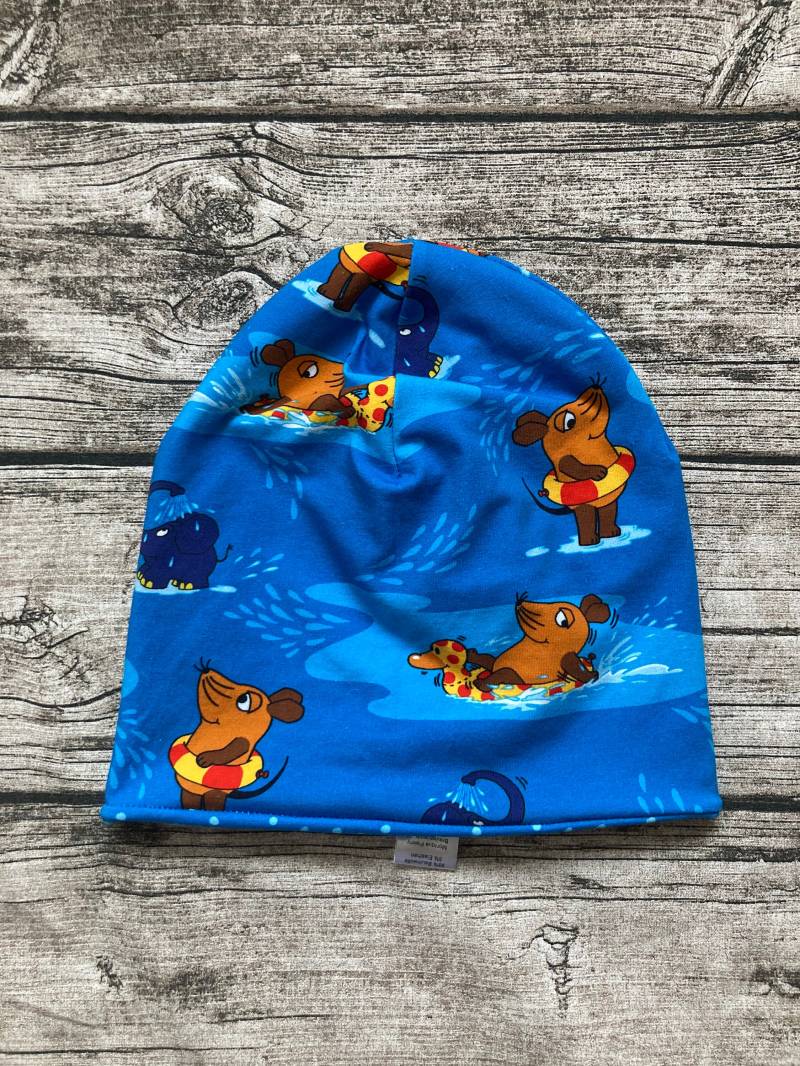 Wende-Beaniemütze „Sendung Mit Der Maus - Schwimmspaß" Ab Ku 44-56 von LilleHimmelAtelier