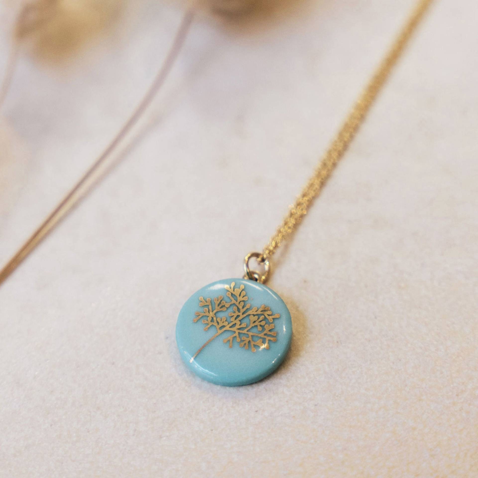Halskette Mit Porzellan-Anhänger Bäumchen Porzellanschmuck Lille Mus Halskette Mit Porzellan-Anhänger Bäumchen Porzellanschmuck Lille Mus von LilleMusShop