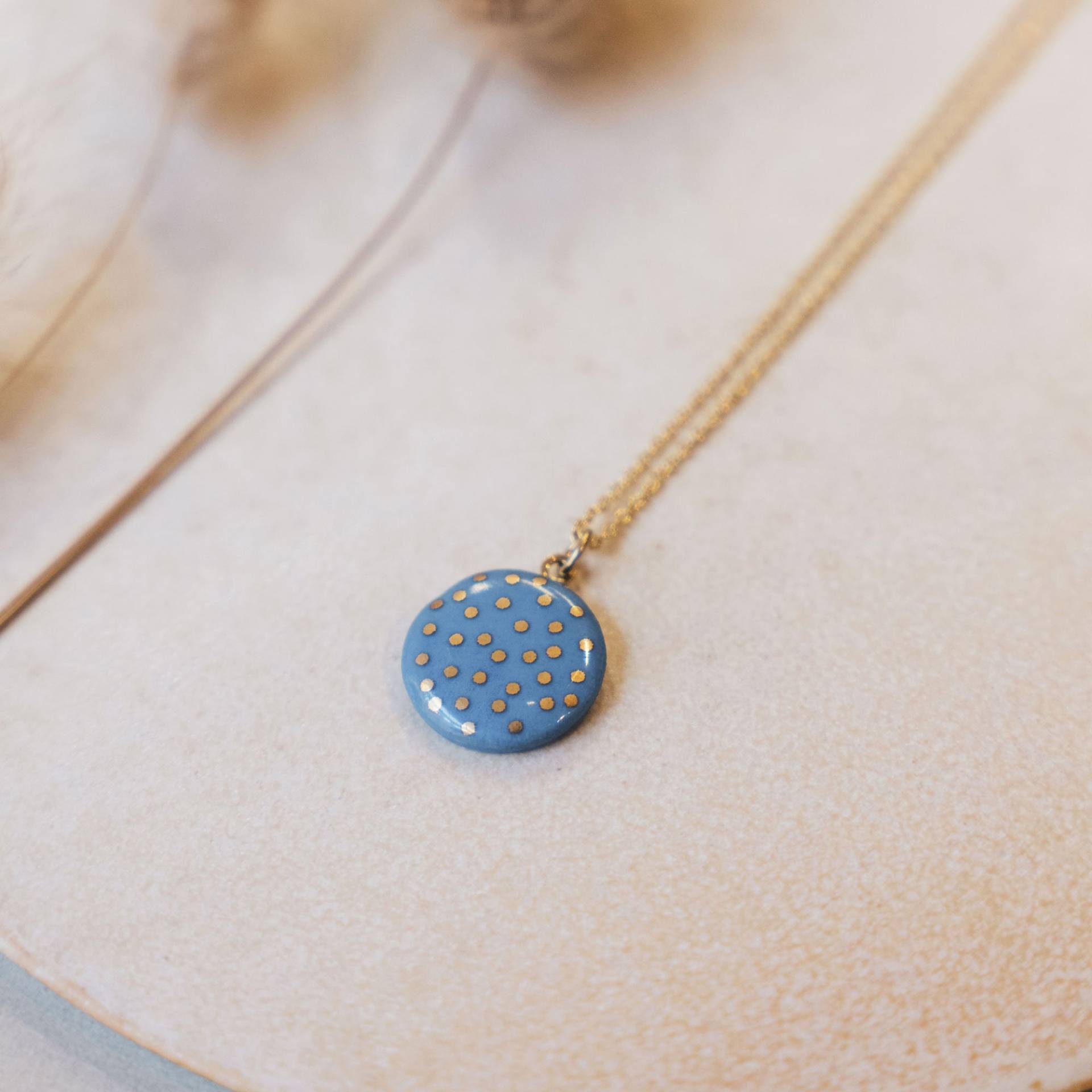 Halskette Mit Porzellan-Anhänger Konfetti Porzellanschmuck Lille Mus Halskette Mit Porzellan-Anhänger Konfetti Porzellanschmuck Lille Mus von LilleMusShop