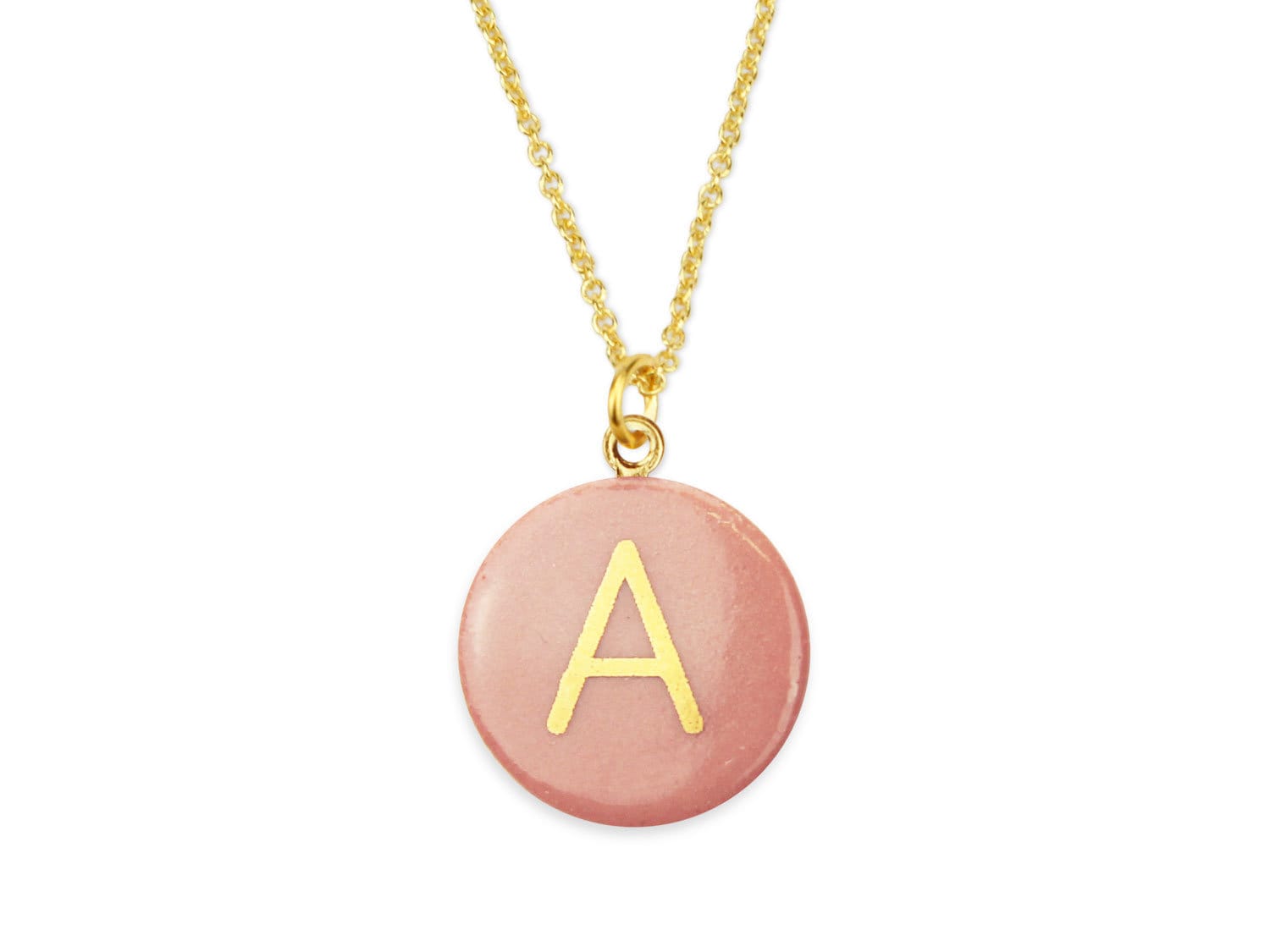Kette Mit Porzellan-Anhänger Buchstabe A-Z Porzellanschmuck Lille Mus Kette Mit Porzellan-Anhänger Buchstabe A-Z Porzellanschmuck Lille Mus von LilleMusShop