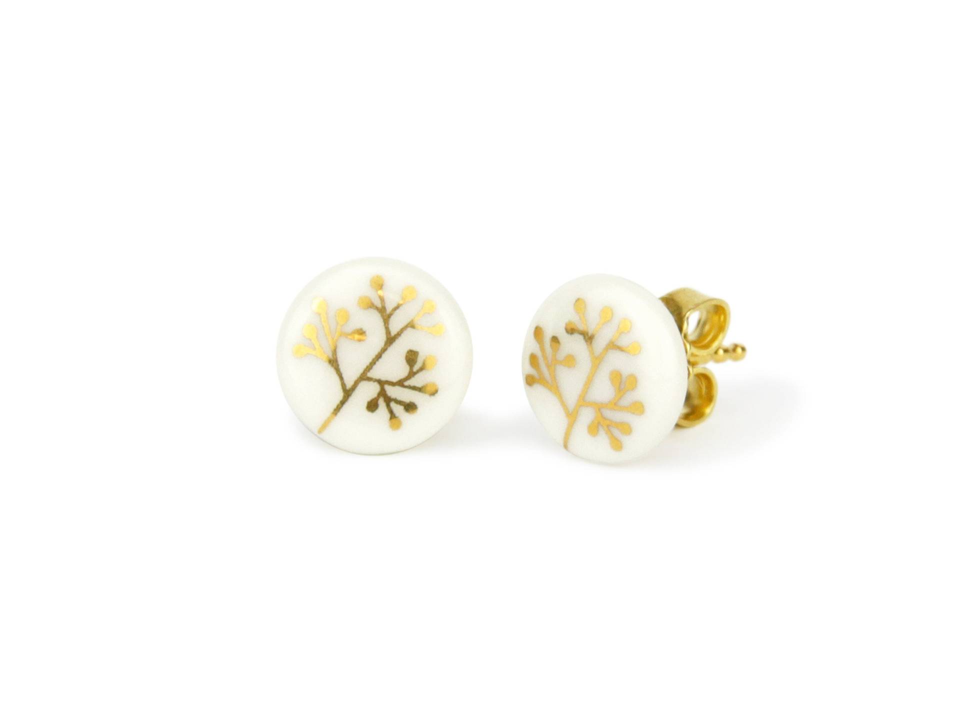 Porzellan-Ohrstecker Bäumchen Porzellan-Ohrstecker Bäumchen von LilleMusShop
