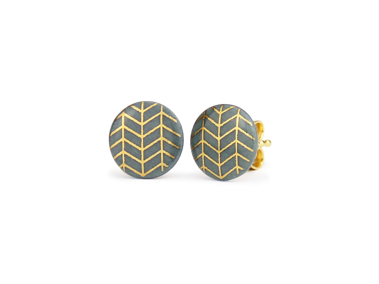Porzellan-Ohrstecker Fischgrät Porzellanschmuck Lille Mus Ohrringe Porzellan-Ohrstecker Fischgrät Porzellanschmuck Lille Mus Ohrringe von LilleMusShop