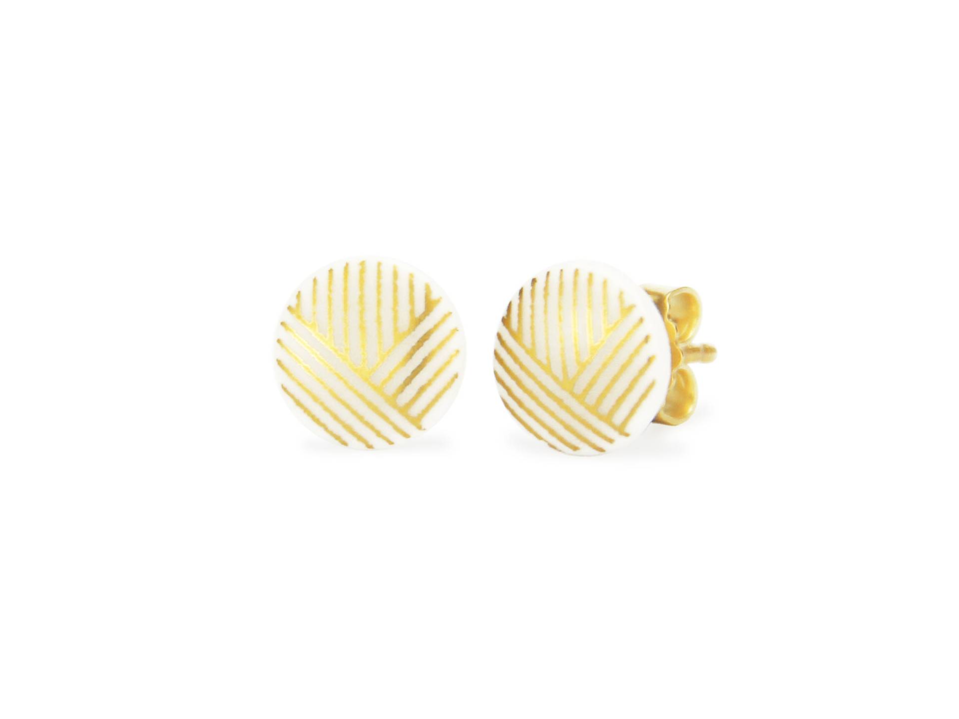 Porzellan-Ohrstecker Triple Porzellanschmuck Lille Mus Ohrringe Porzellan-Ohrstecker Triple Porzellanschmuck Lille Mus Ohrringe von LilleMusShop