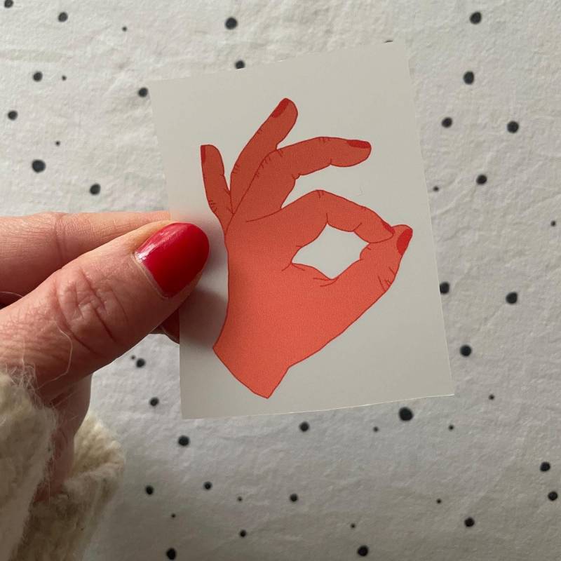 Bügelbild „Reingeschaut Rot" Lillemo Hand von LillemoShop