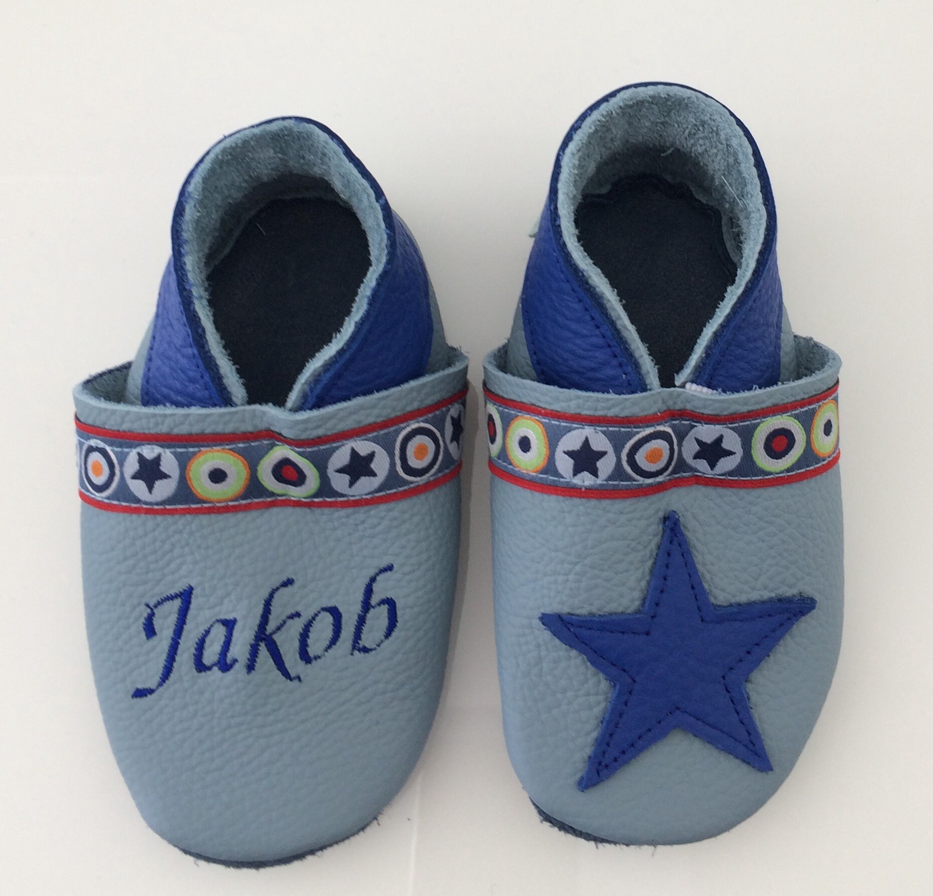 Krabbelschuhe/Lederschuhe Mit Stern Und Namen Krabbelschuhe/Lederschuhe Mit Stern Und Namen von LillemoreDesign