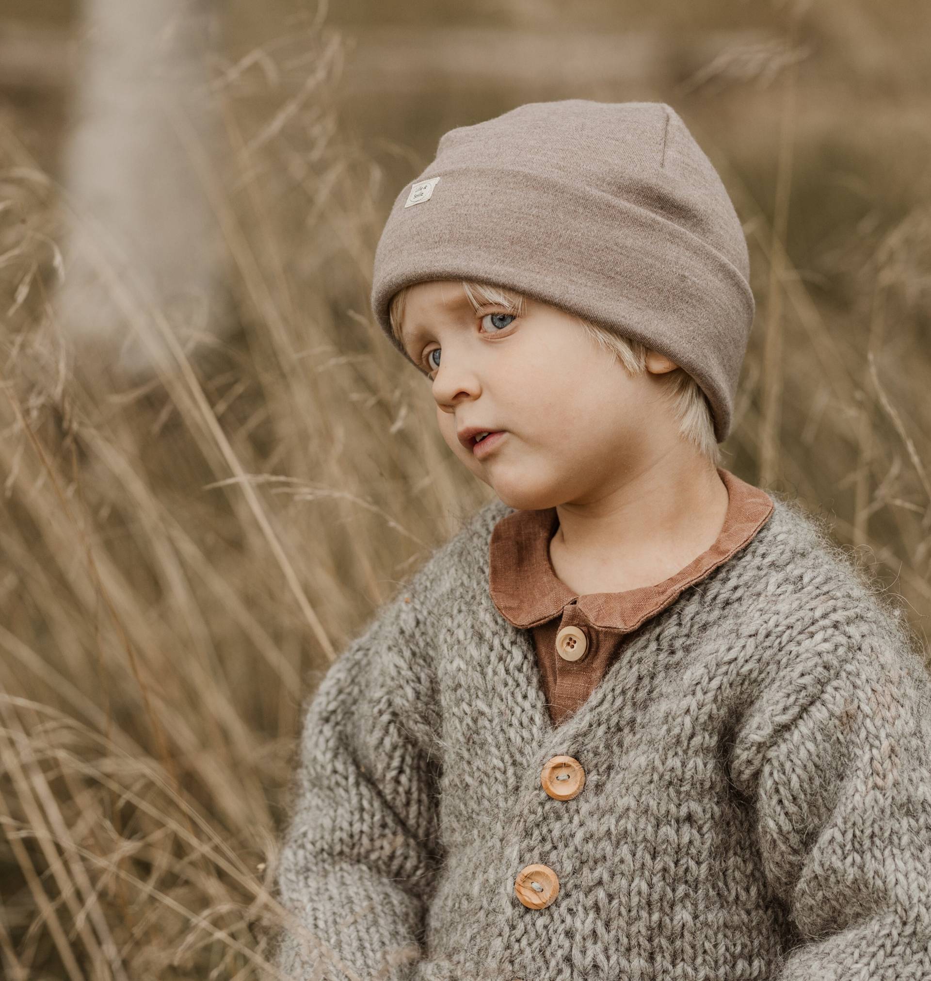 Beanie Merinowolle, Weicher Merinostrick, Senf, Caramell, Wunschgröße Beanie Merinowolle, Weicher Merinostrick, Senf, Caramell, Wunschgröße von Lilleogsnille