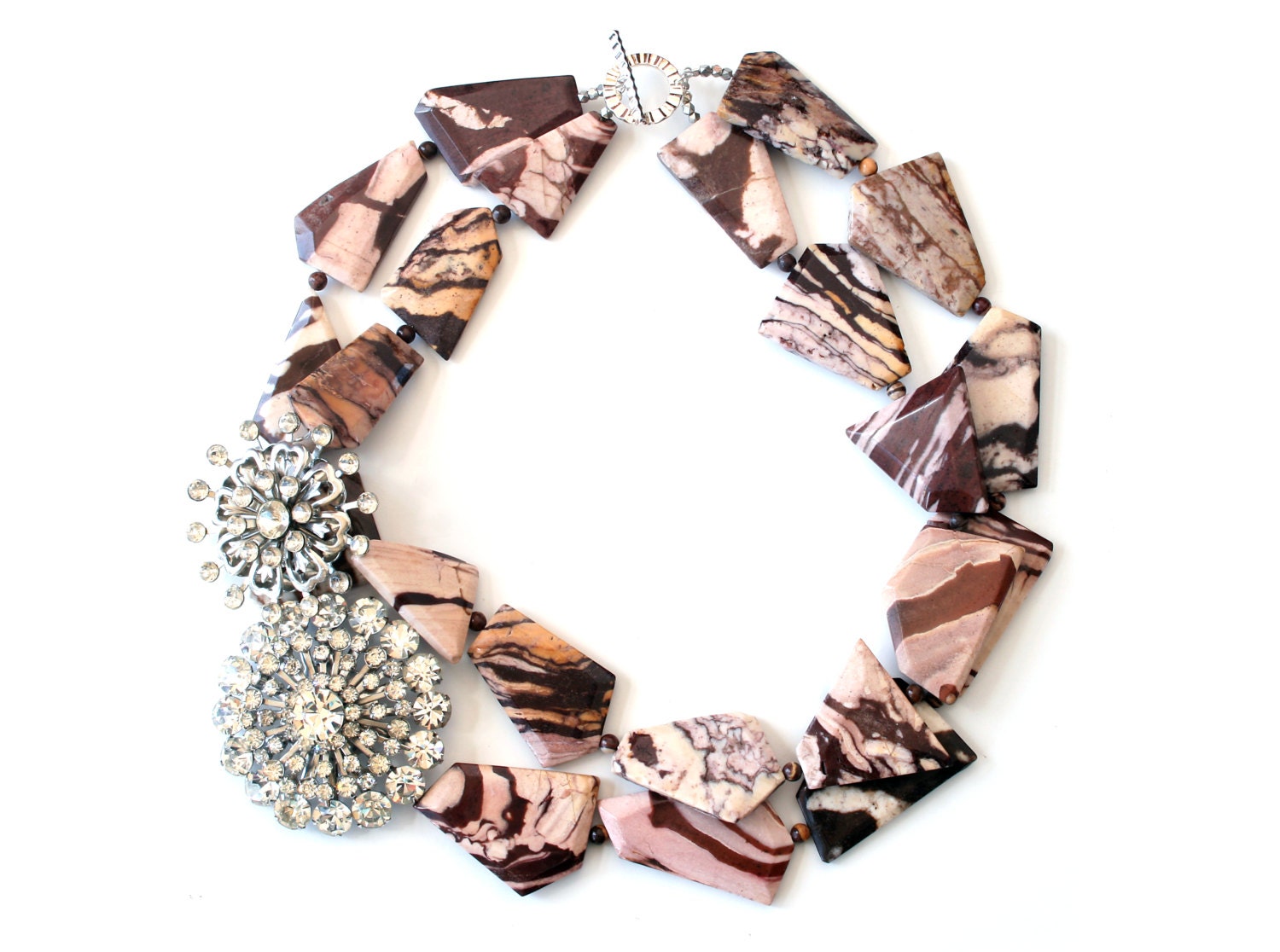Braut Statement Halskette Hochzeit Schmuck Vintage Strass Brosche Multi Strang Zebra Jaspis Edelstein Perlen Lillian Fine Jewelry Braut Statement Halskette Hochzeit Schmuck Vintage Strass Brosche Multi Strang Zebra Jaspis Edelstein Perlen Lillian Fine Jewelry von LillianFineJewelry