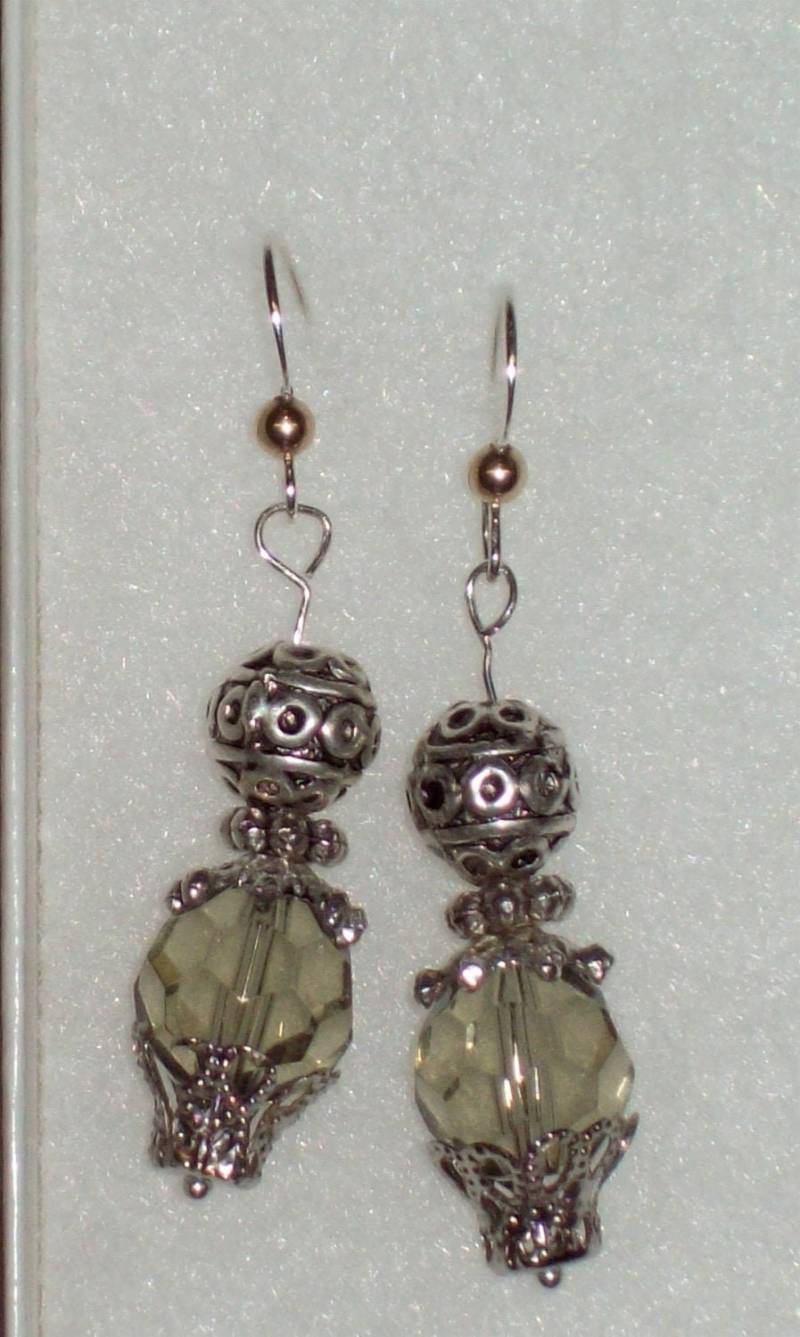 Bali Silber Rauchtopas Ohrringe Bali Silber Rauchtopas Ohrringe von LillianTreasures