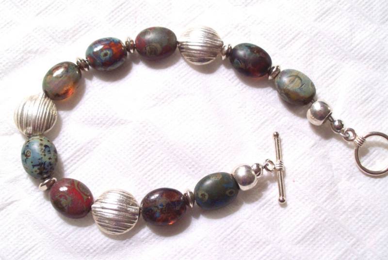 Schöne Sterling Silber Und Echte Steine Armband Schöne Sterling Silber Und Echte Steine Armband von LillianTreasures