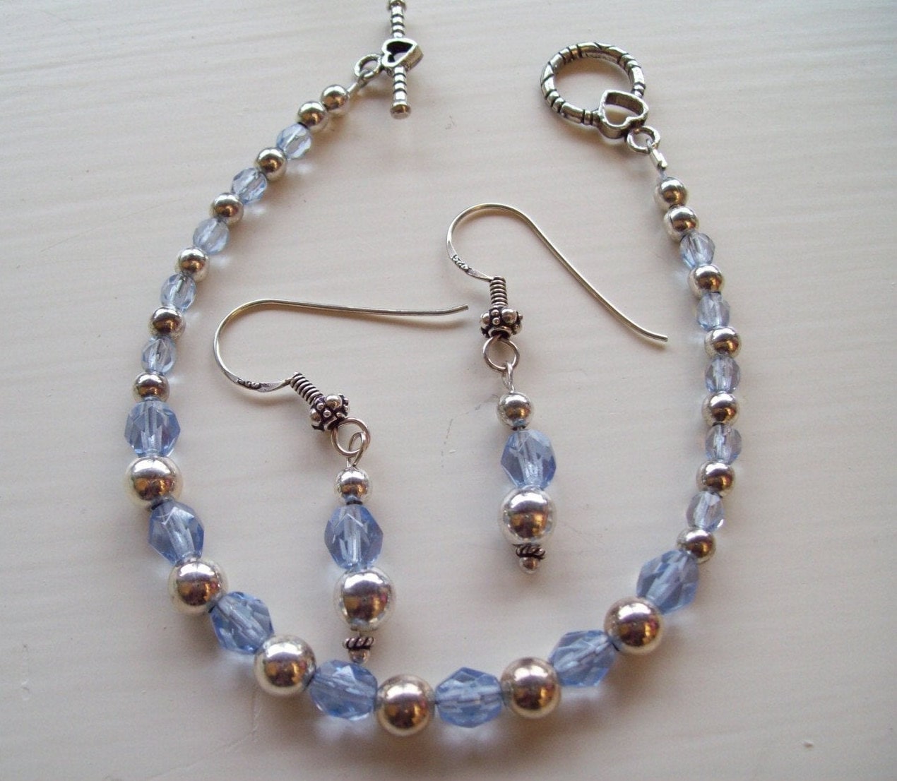 sterling Silber & Saphir Kristall Armband Set sterling Silber & Saphir Kristall Armband Set von LillianTreasures
