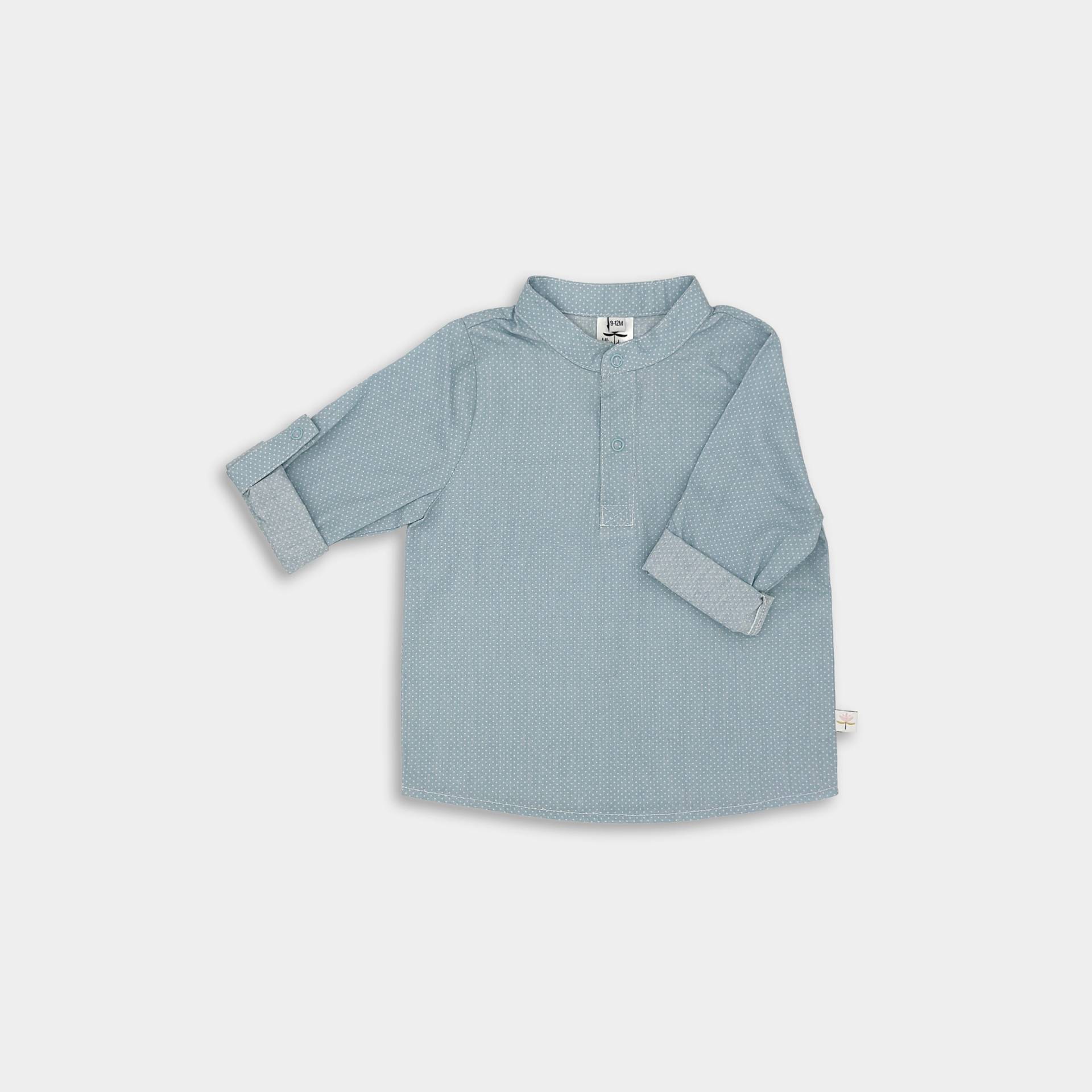 Blau Gepunktetes Henley Shirt/Smash Cake Foto Für Kleinkinder Weiße Punkte Bluse Hochzeitstop Mit Mandarin Kragen Blau Gepunktetes Henley Shirt/Smash Cake Foto Für Kleinkinder Weiße Punkte Bluse Hochzeitstop Mit Mandarin Kragen von LilliesDreamByLuthea