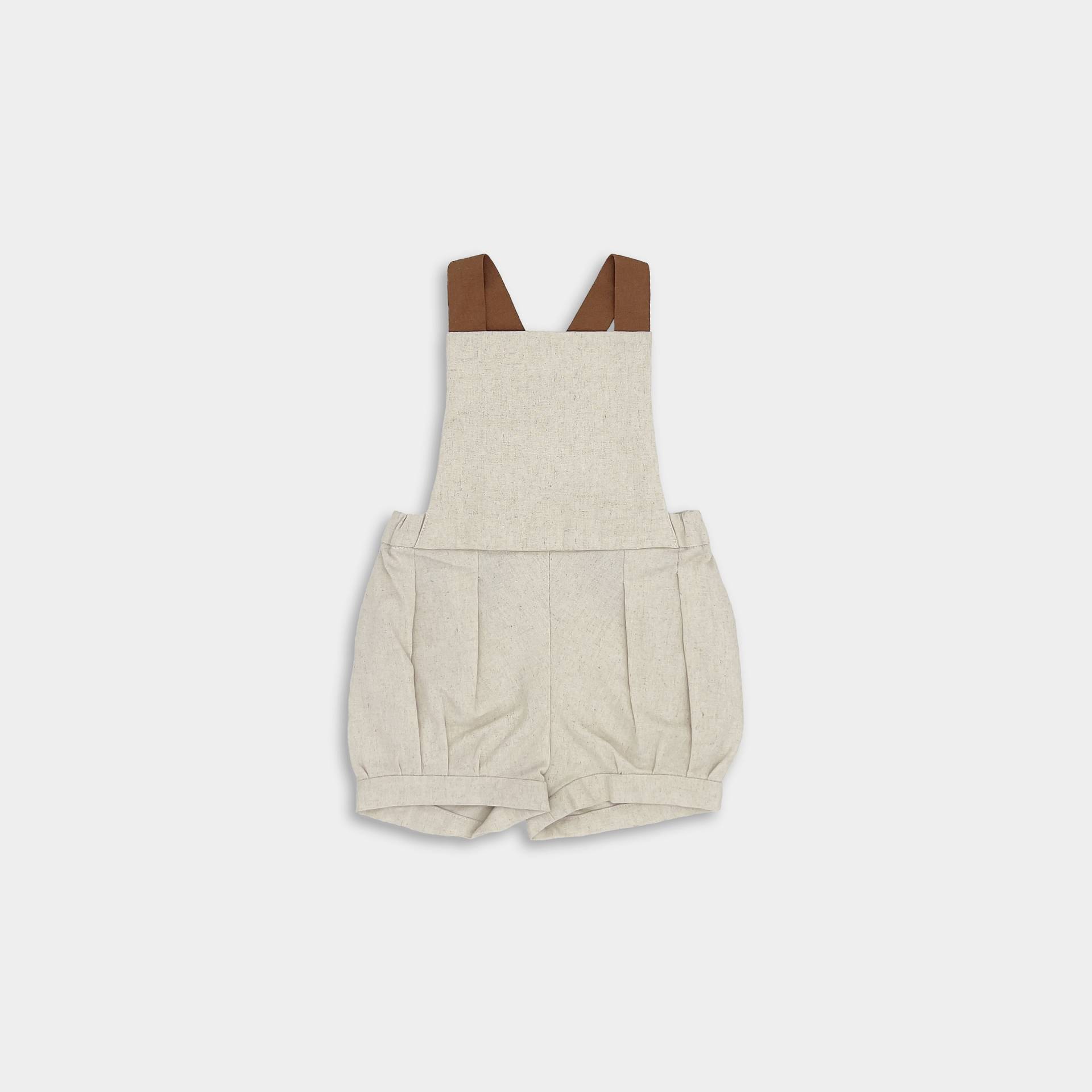 Natürlicher Leinen Overall/Frühlings Kleinkind Outfit Baby Boy Strampler Rustikaler Retro Vintage Kurze Hose von LilliesDreamByLuthea