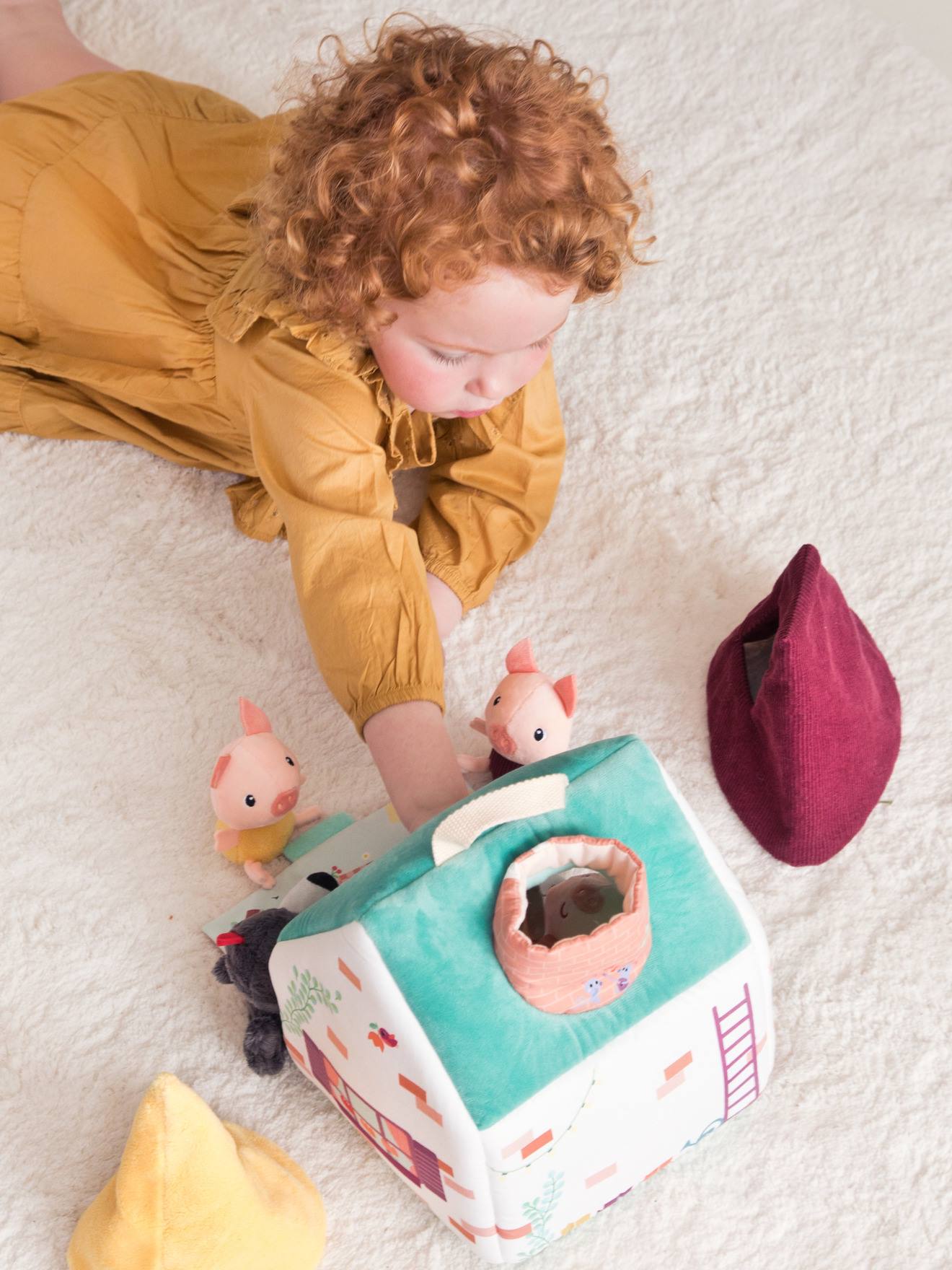 Baby Plüsch-Spielhaus mit Wolf & 3 Schweinchen Lilliputiens von Lilliputien