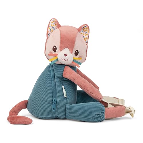 LILLIPUTIENS Unisex Kinder Jeanne le Sac À DOS Doux en Forme de Chat-Rose et Vert-30cm-Dès 10 Mois-84487 Rucksack, Rosa von Lilliputiens
