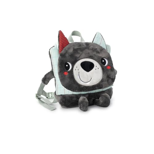 Lilliputiens Louis der Wolf Weicher Rucksack Kinder + 2 Jahre Kinderrucksack 84483, grau von Lilliputiens