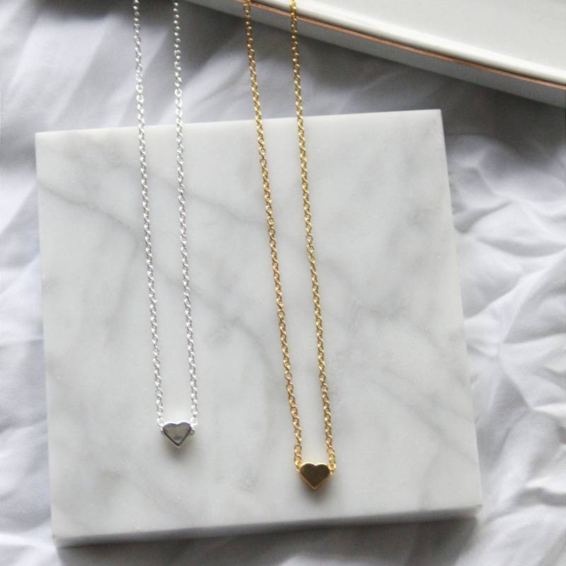 Halskette Mit Herz 925Er Silber Und Vergoldet/Zarte, Dünne Kette in Gold Oder Silber Kleinem von Lillomy