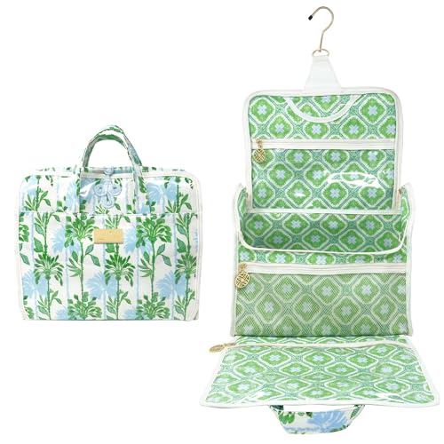 Lilly Pulitzer Reise-Kulturbeutel mit Griff, Taschen und Reißverschluss, hängender Reise-Organizer für Make-up und Toilettenartikel (Swayin in the Breeze) von Lilly Pulitzer