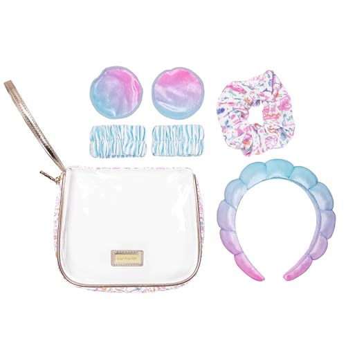 Lilly Pulitzer Self Care Kit, Spa Geschenkset für Frauen mit Spa-Stirnband, 2 Gesichtswaschpads, 2 Armbändern und Haargummi (Summer Serenade) von Lilly Pulitzer