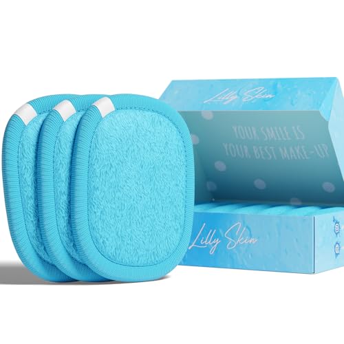 Waschbare und wiederverwendbare Make-up Entferner Pads von Lilly Skin – Rechteckige Mikrofaser-Reinigungs- und Peeling-Tücher für die Gesichtshaut – Box mit 7 Pads - Eisblau Waschbare und wiederverwendbare Make-up Entferner Pads von Lilly Skin – Rechteckige Mikrofaser-Reinigungs- und Peeling-Tücher für die Gesichtshaut – Box mit 7 Pads - Eisblau von Lilly Skin