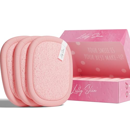 Waschbare und wiederverwendbare Make-up Entferner Pads von Lilly Skin – Rechteckige Mikrofaser-Reinigungs- und Peeling-Tücher für die Gesichtshaut – Box mit 7 Pads - Puder-Pink Waschbare und wiederverwendbare Make-up Entferner Pads von Lilly Skin – Rechteckige Mikrofaser-Reinigungs- und Peeling-Tücher für die Gesichtshaut – Box mit 7 Pads - Puder-Pink von Lilly Skin