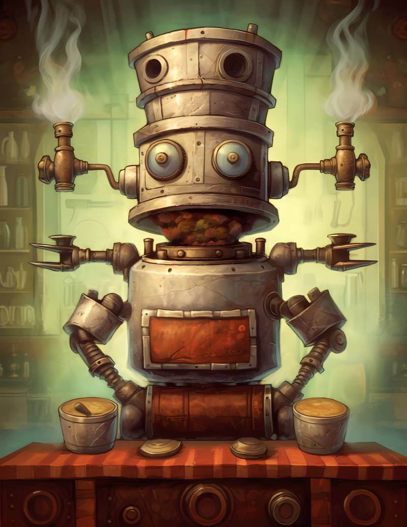 A2 Steampunk Poster Roboter 420 x 594 cm incl. Versand von Lilly und Leif