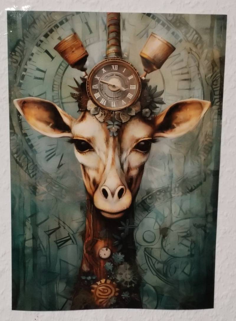 A4 Steampunk Poster Giraffe Kinderzimmer Wohnzimmer Jugendzimmer incl. Versand von Lilly und Leif