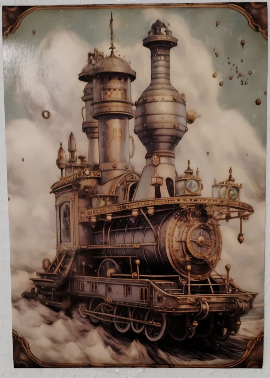 A4 Steampunk Poster Zug Kinderzimmer Wohnzimmer Jugendzimmer incl. Versand von Lilly und Leif