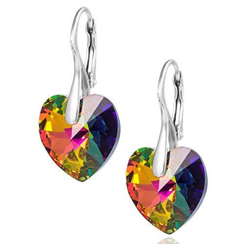 Damen Silberohrringe echt Silber 925 mehrfarbig Herz Schmuck-Beutel Geschenkideen für die Mama von LILLY MARIE