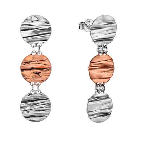 Damen Ohrringe zweifarbig echt Silber 925 rosegold/silber geknittert Geschenkverpackung Geschenk Beste Freundin von LillyMarie