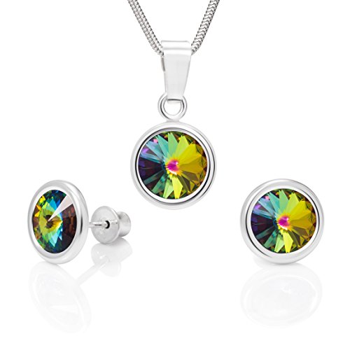 LILLY MARIE Feminin Silber-Schmuckset Aus Sterlingsilber Mit Schimmernden Anhänger Und Ohrringe von LILLY MARIE