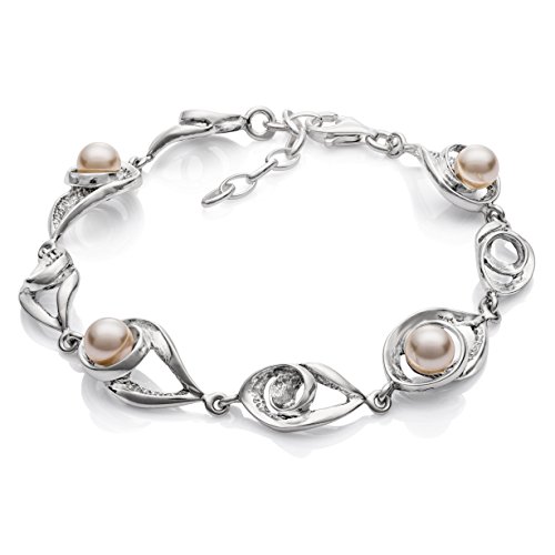 Damen Armkette Sterling-Silber 925 Perlen aus der Swarovski Elements Kollektion längen-verstellbar Geschenkverpackung Brautschmuck von LILLY MARIE