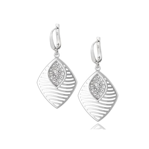 Damen Silber-Ohrringe echt Silber 925 Raute Schmucketui Geschenk Freundin von LILLY MARIE