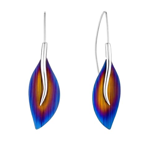 LillyMarie Sterling-Silber Ohrringe mit Blau-Lila Farbverlauf und Hakenverschluss von LILLY MARIE