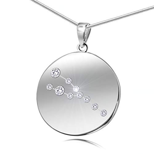 Damen Hals-Kette Silber 925 Swarovski Elements Sternzeichen-Anhänger Stier längen-verstellbar Geschenkverpackung Geschenk für Mama von LILLY MARIE