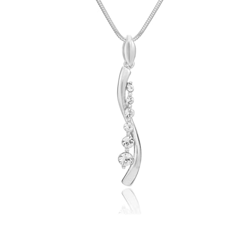 LILLY MARIE Schlangenkette Mit Kristallbesetztem Anhänger Aus Silber 925 von LILLY MARIE