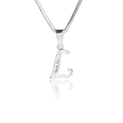 LILLY MARIE Damen Halskette Silber 925 Buchstabenkette Anfangs-Buchstabe L klar längen-verstellbar Geschenkverpackung Geschenk frau oder Freundin von LILLY MARIE