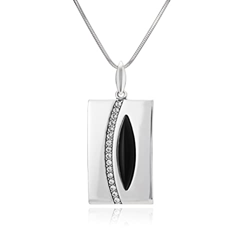 LILLY MARIE Massive Halskette Mit Onyx Anhänger Und Sterling-Silber Schlangenkette von LILLY MARIE